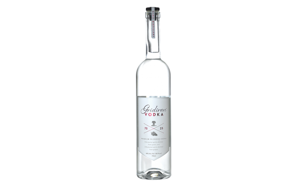 Gridiron:  vodka made from wheat and wine grapes